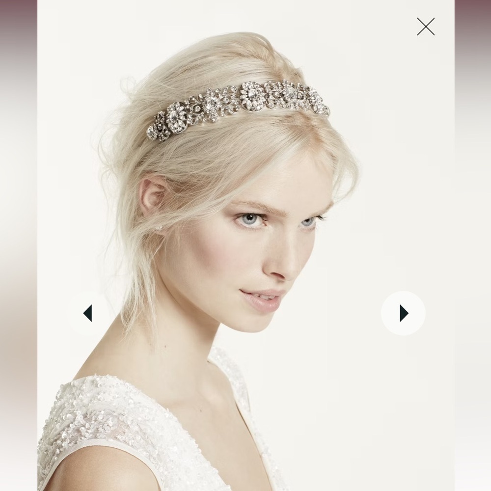 Stunning Opulent Crystal Silver Headband Bride Formal Quinceanera Party …